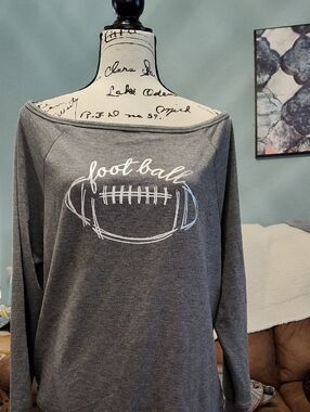 Cato's Gray 'Football' Graphic Long Sleeve Top
